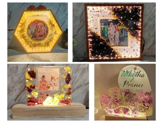 Wedding varmala preservation resin artwork